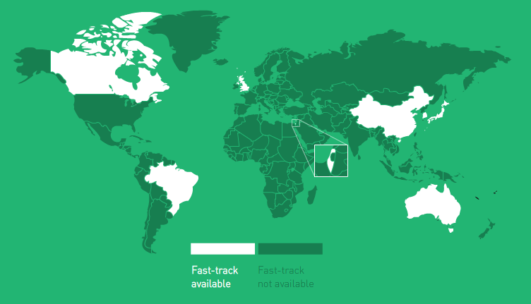 Countries with fast-track schemes.